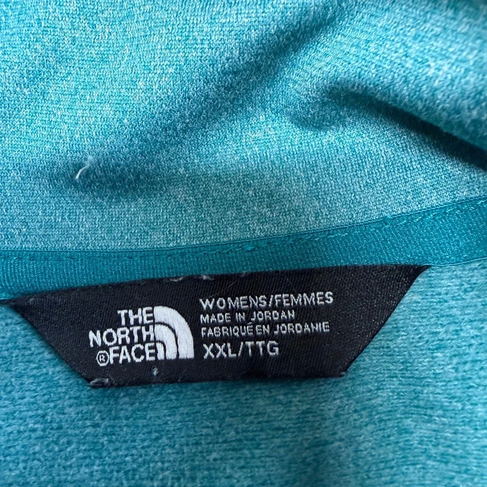 The North Face Womens Teal Quarter Zip Pullover Fleece Jacket Size XXL - Picture 4 of 7